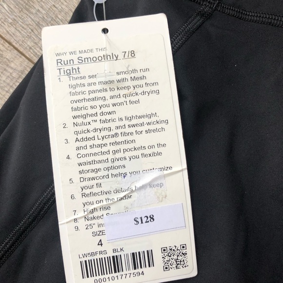 NWT Lululemon Run Smoothly 25” mesh leggings - Picture 4 of 5